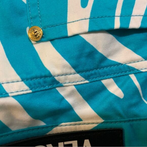 Versus Versace Turquoise Zebra Animal Print Skinny Jeans size 31 - Picture 8 of 12
